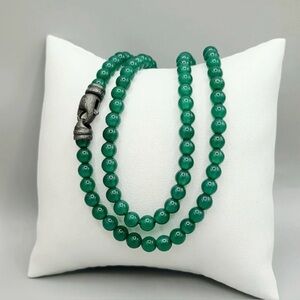 David Yurman Spiritual Beads Green onyx Necklace